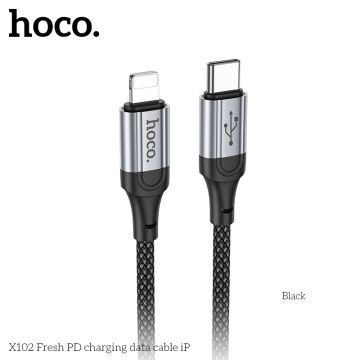HOCO Кабел “X102 Fresh” PD27W Type-C към Lightning (1M) - Черен