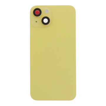 Заден капак  за iphone 14 оборудван + стъкло камера + метална пластина + светкавица - жълт, yellow / OEM 