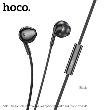 Hoco M115 Слушалки с кабел Type-C с микрофон  (черни)