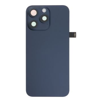 Заден капак за iphone 15 Pro Max оборудван + стъкло камера + метална пластина + светкавица - Blue Titanium OEM