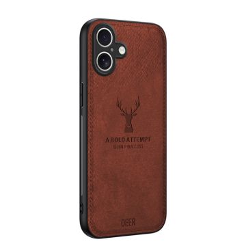 Силиконов Кейс Deer за iPhone 16 - кафяв