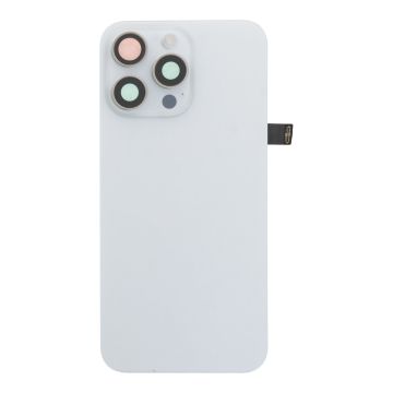Заден капак за iphone 15 Pro Max оборудван + стъкло камера + светкавица - White Titanium, бял  / OEM /