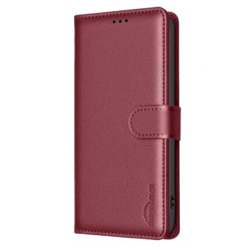 Leather Калъф Тип Тефтер За Honor 600 Lite - червен