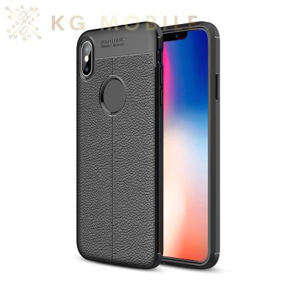 Силиконов Кейс Litchi Texture за iPhone X / XS  - Black