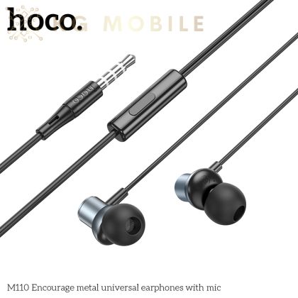 Hoco M104 Gamble Слушалки с кабел 3.5 мм  с микрофон  (Черен)