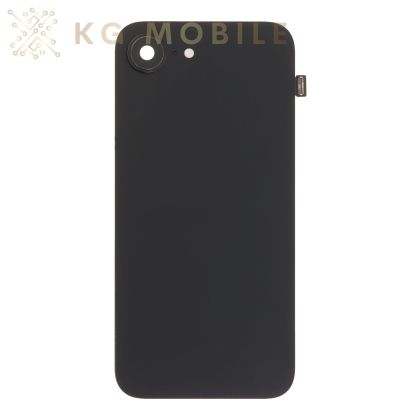 Заден капак за iphone 16e оборудван + стъкло камера + метална пластина + светкавица - black, черен / OEM /