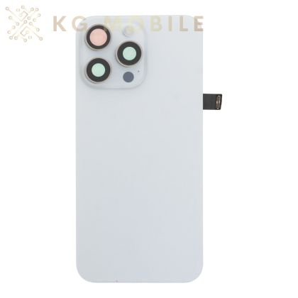 Заден капак за iphone 15 Pro Max оборудван + стъкло камера + светкавица - White Titanium, бял  / OEM /