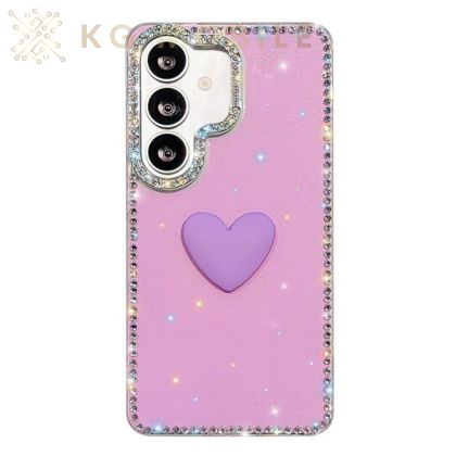 Кейс Love Heart за Samsung Galaxy A17 - лилав с блясък