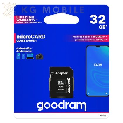 Micro SD Памет GOODRAM microSD SD 32GB CLASS 10 UHS I 100MB/s