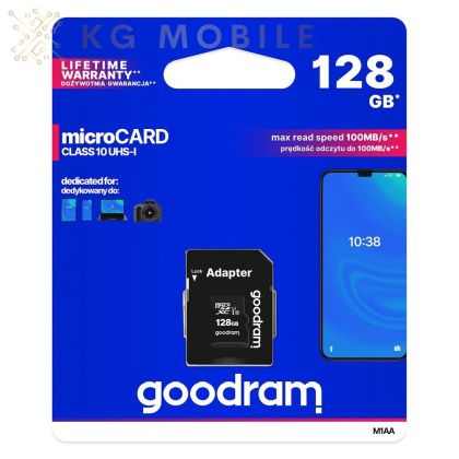Micro SD Памет GOODRAM microSD SD 128GB CLASS 10 UHS I 100MB/s