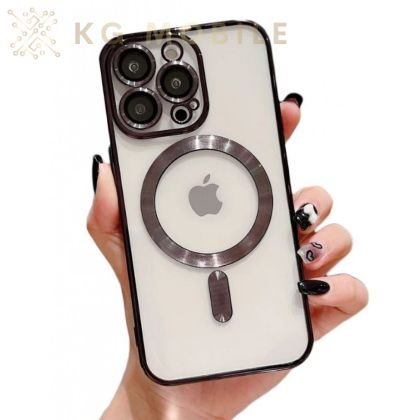 Силиконов Кейс  Luxury Case with Magsafe iPhone 14 - Черен