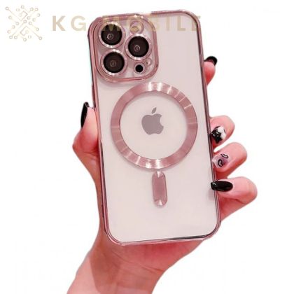 Силиконов Кейс Luxury Case with Magsafe iPhone 14 - Розов
