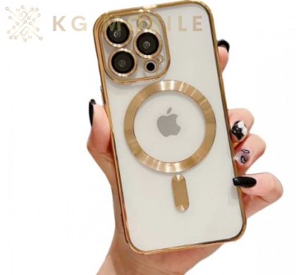 Кейс  Luxury Case with Magsafe iPhone 14 PRO MAX - Златист