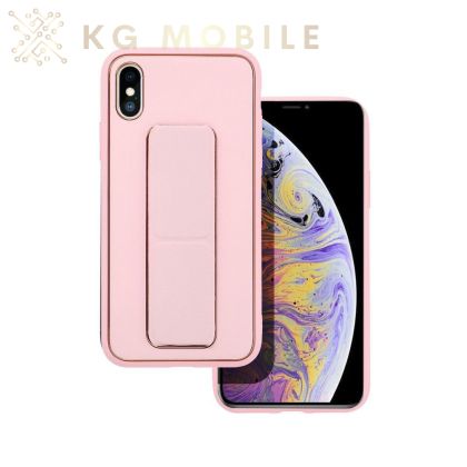 LEATHER Case Kickstand for IPHONE X/ XS - pink