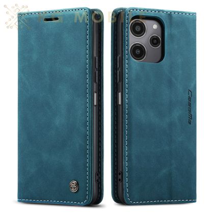 CaseMe Елегантен Луксозен Калъф Тип Тефтер За Xiaomi Redmi 12 - синьо