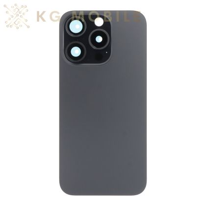 Заден капак за iphone 15 Pro оборудван + стъкло камера + метална пластина - Black Titanium 