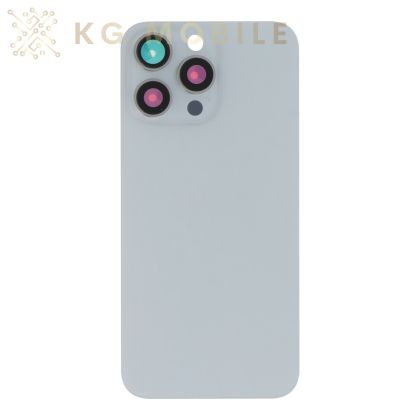 Заден капак за iphone 15 Pro Max оборудван + стъкло камера + метална пластина - White Titanium