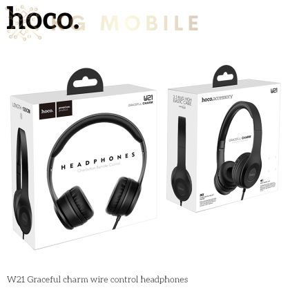 Слушалки HOCO W21 с микрофон - Черни