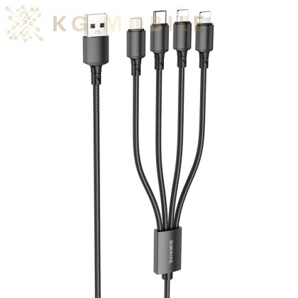 BOROFONE BX72 4-в-1, кабел за зареждане за Lightning / Micro-USB / USB-C*2, 1m
