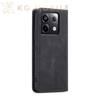 CaseMe Елегантен Луксозен Калъф Тип Тефтер За Xiaomi Redmi Note 13 Pro 5G / Poco X6  - черно