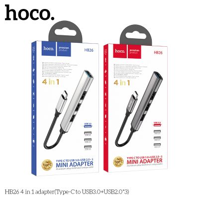 Type-C  Хъб Hoco HB26 USB3.0+USB2.0*3