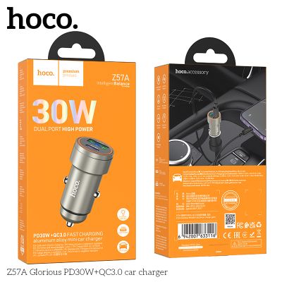 HOCO Z57A Зарядно за кола USB+USB-C PD30W + QC3.0 30W