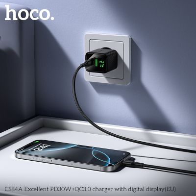 Зарядно устройство HOCO CS84A / 30W  /  с дисплей, черно
