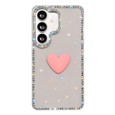 Силиконов Кейс Love за Samsung Galaxy A16 / A16 5G - Прозрачен с брокат