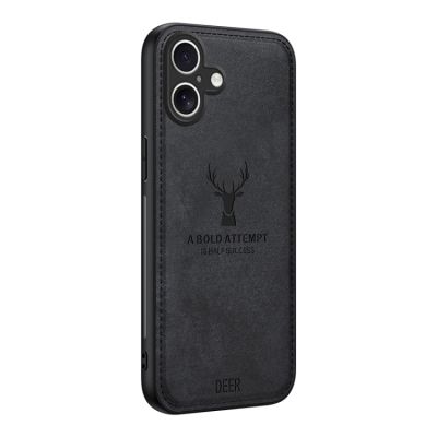 Силиконов Кейс Deer за iPhone 16 - черен