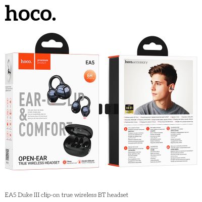 Hoco EA5 DUKE III Безжични слушалки с отворен ухо, Bluetooth - Черни