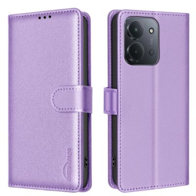 Leather Калъф Тип Тефтер За Redmi 15C 5G / 4G EU 173mm / Poco C85 5G - светло лилав