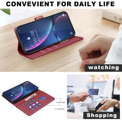 Leather Калъф Тип Тефтер За Redmi 15C 5G / 4G EU 173mm / Poco C85 5G - червен