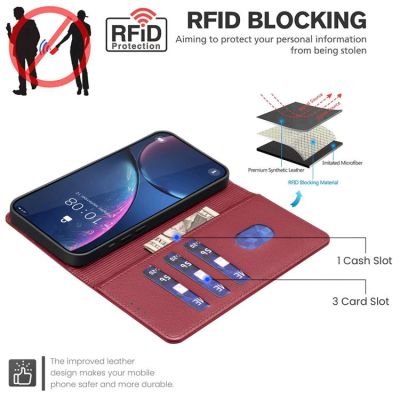 Leather Калъф Тип Тефтер За Redmi 15C 5G / 4G EU 173mm / Poco C85 5G - червен