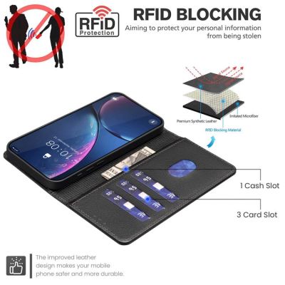 Leather Калъф Тип Тефтер За Redmi 15C 5G / 4G EU 173mm / Poco C85 5G - черен