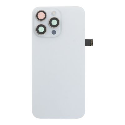 Заден капак за iphone 15 Pro Max оборудван + стъкло камера + светкавица - White Titanium, бял  / OEM /
