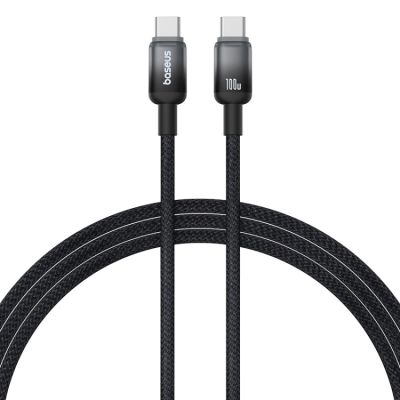 Кабел Baseus Discolor Series 100W / Type-C to USB-C / 1м (черен)