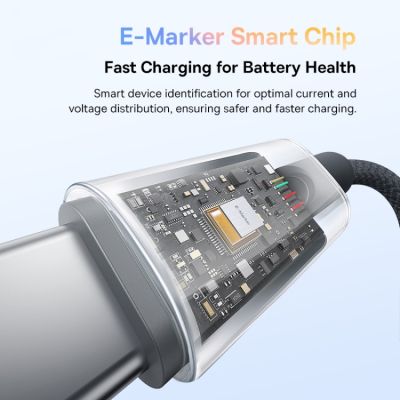 Кабел Baseus Discolor Series 100W / Type-C to USB-C / 1м (черен)