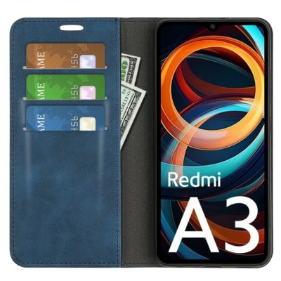 Retro-skin Калъф Тип Тефтер За Xiaomi Redmi A3 - тъмно син