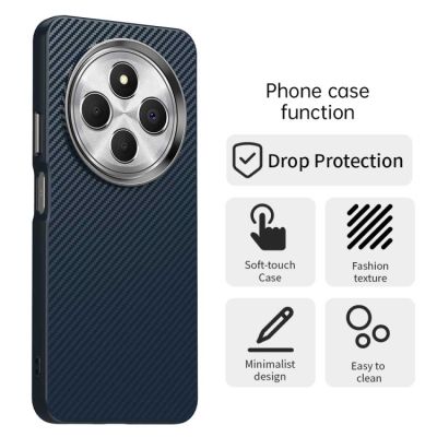 Кейс Carbon Fiber за Xiaomi Redmi 14C / Poco C75 - син