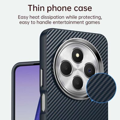 Кейс Carbon Fiber за Xiaomi Redmi 14C / Poco C75 - син