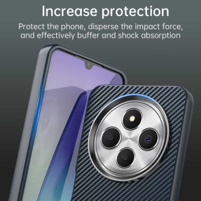 Кейс Carbon Fiber за Xiaomi Redmi 14C / Poco C75 - син