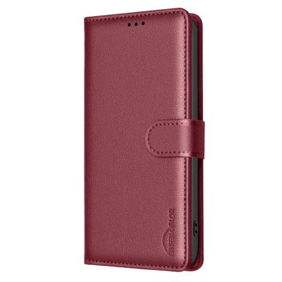 Leather Калъф Тип Тефтер За Honor 600 Lite - червен