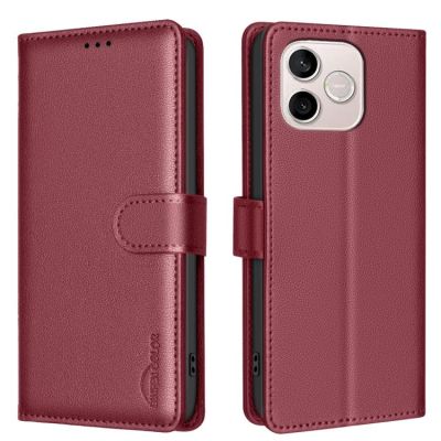 Leather Калъф Тип Тефтер За Honor 600 Lite - червен