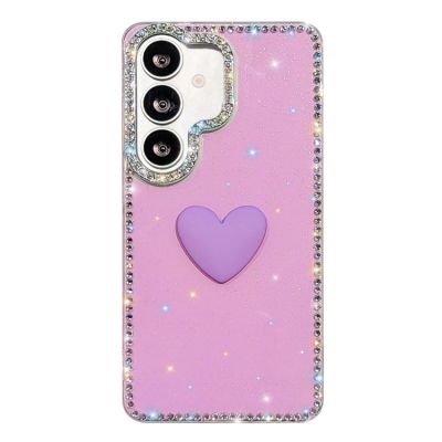 Кейс Love Heart за Samsung Galaxy A56 5G - лилав с блясък
